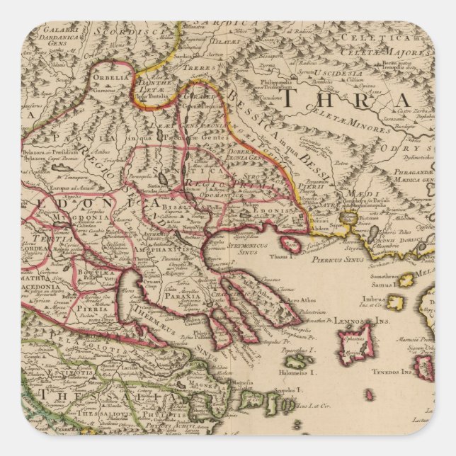 Balkan Peninsula, Greece, Macedonia 3 Square Sticker (Front)