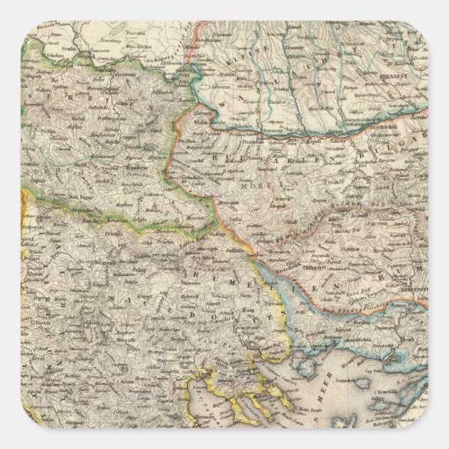 Balkan Peninsula, Turkey 2 Square Sticker (Front)
