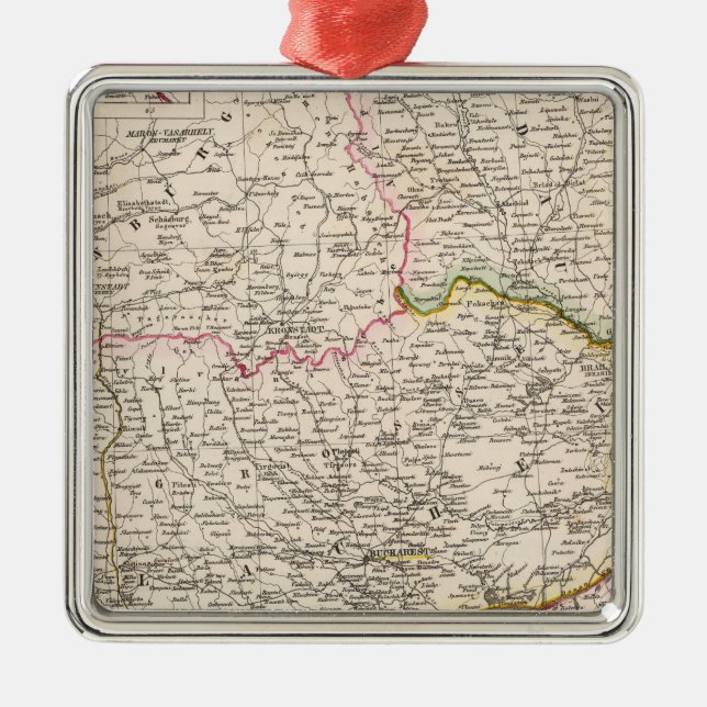 Balkan Peninsula, Turkey, Romania Metal Tree Decoration (Front)