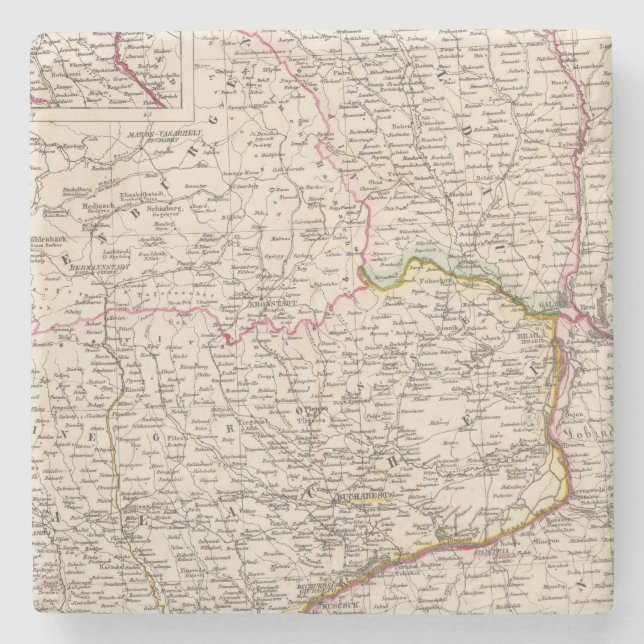Balkan Peninsula, Turkey, Romania Stone Coaster (Front)