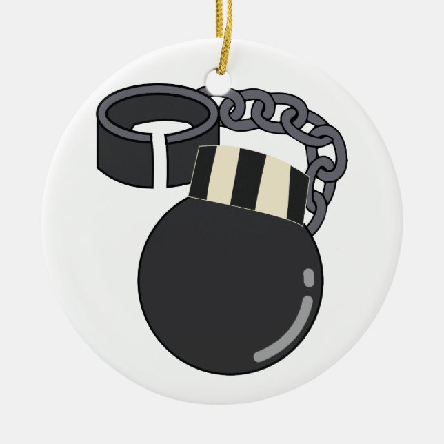 Ball And Chain Ceramic Tree Decoration (Front)