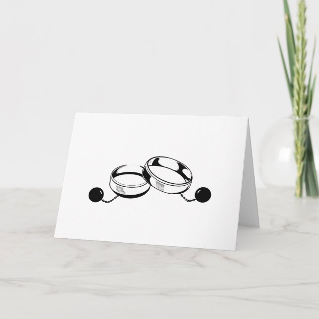 Ball and Chain Wedding Rings Card (Front)