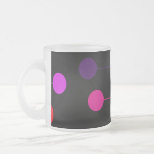 Ball and line on black frosted glass coffee mug