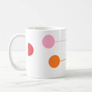 Ball and line on white coffee mug