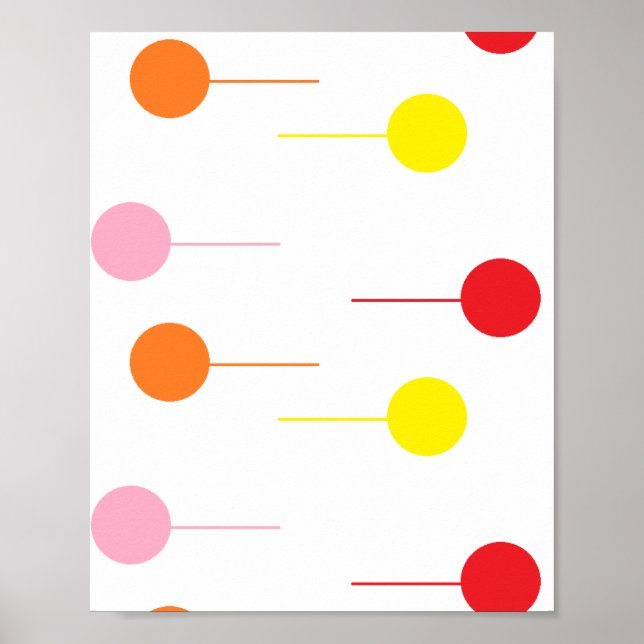 Ball and line on white poster (Front)
