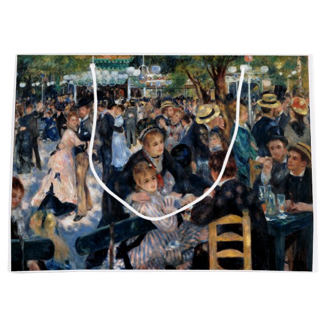 Ball at the Moulin de la Galette, Auguste Renoir Large Gift Bag (Front)