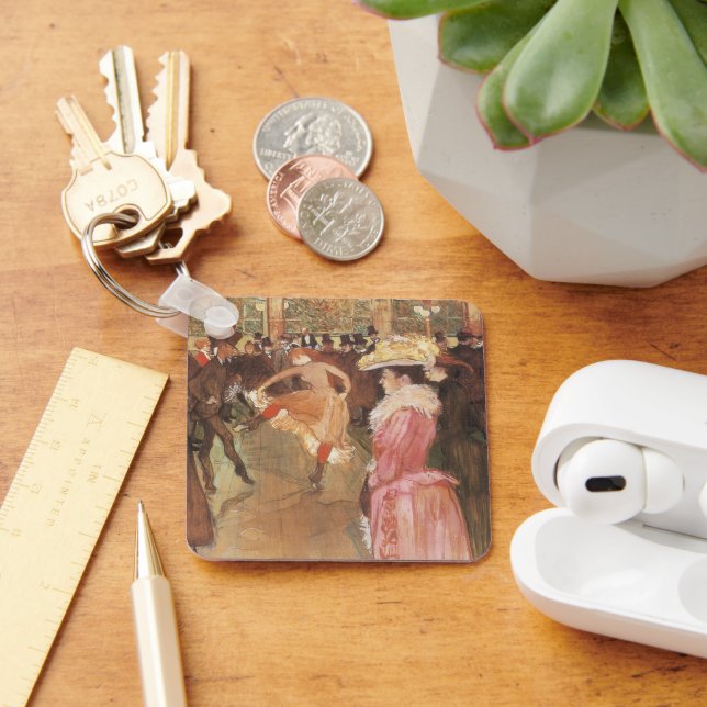 Ball at the Nightclub by Toulouse Lautrec Key Ring (Desk)