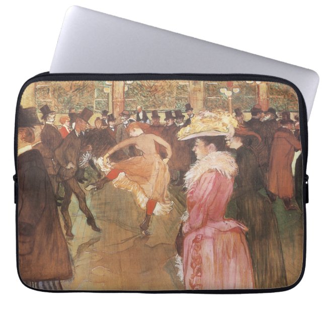 Ball at the Nightclub by Toulouse Lautrec Laptop Sleeve (Front)