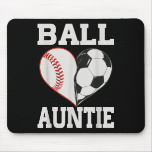 Ball Auntie Baseball Soccer Player Heart Love Mouse Mat
