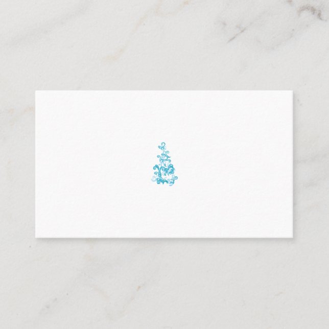 Ball Blue, Medium Turquoise decorative design Appointment Card (Front)