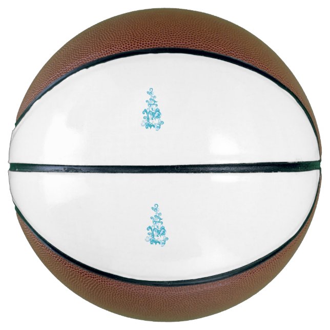 Ball Blue, Medium Turquoise decorative design Basketball (Front)