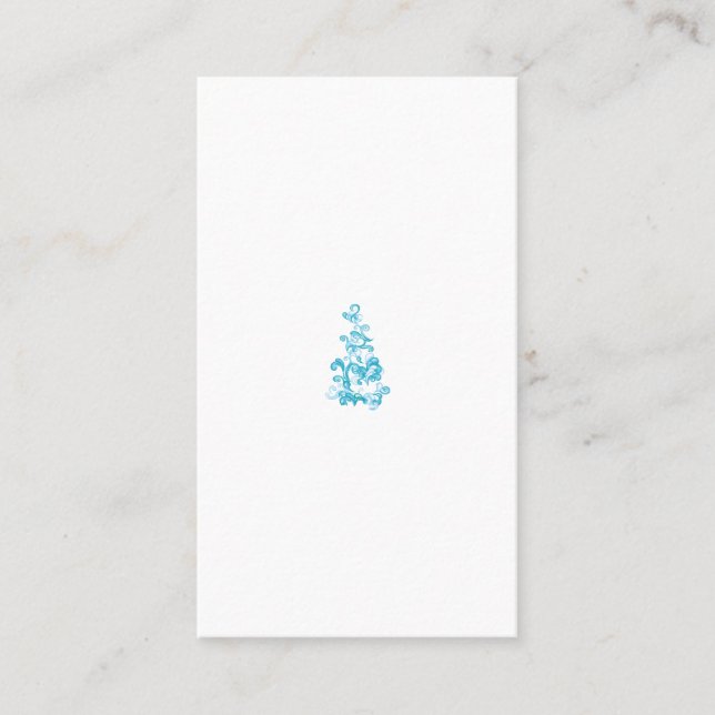 Ball Blue, Medium Turquoise decorative design Business Card (Front)