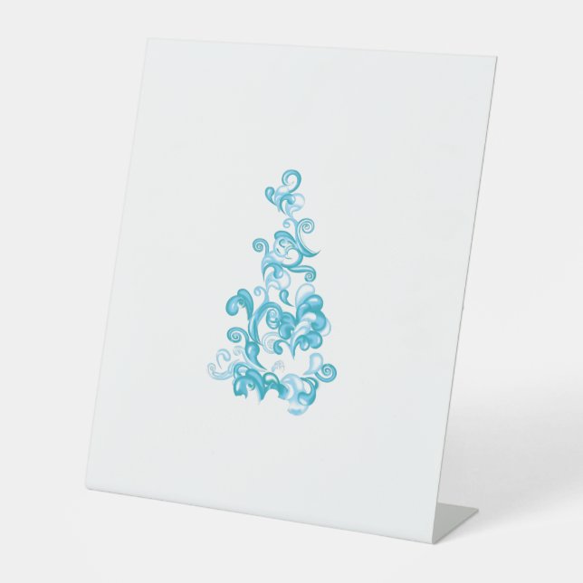 Ball Blue, Medium Turquoise decorative design Pedestal Sign (Front)