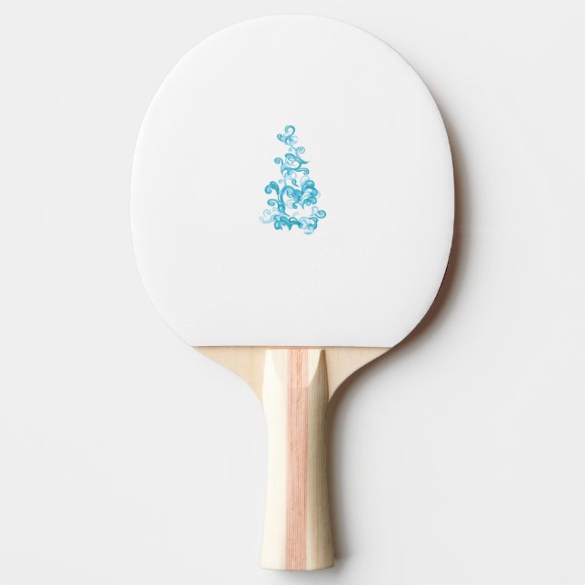 Ball Blue, Medium Turquoise decorative design Ping Pong Paddle (Front)