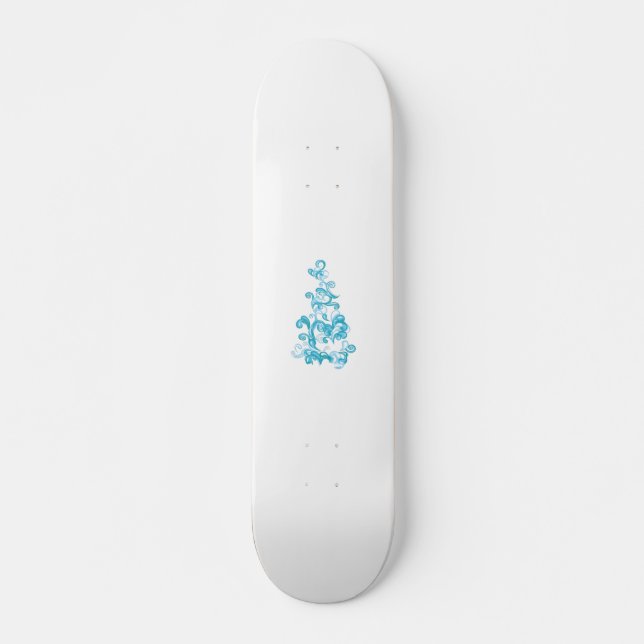 Ball Blue, Medium Turquoise decorative design Skateboard (Front)