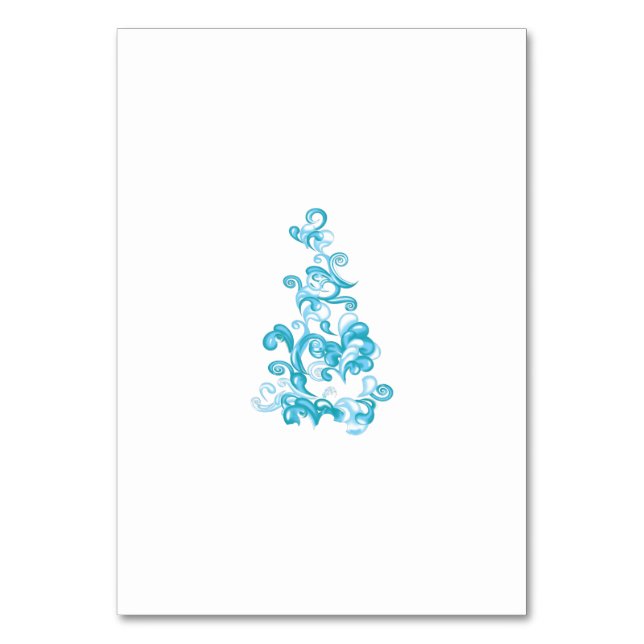 Ball Blue, Medium Turquoise decorative design Table Number (Front)