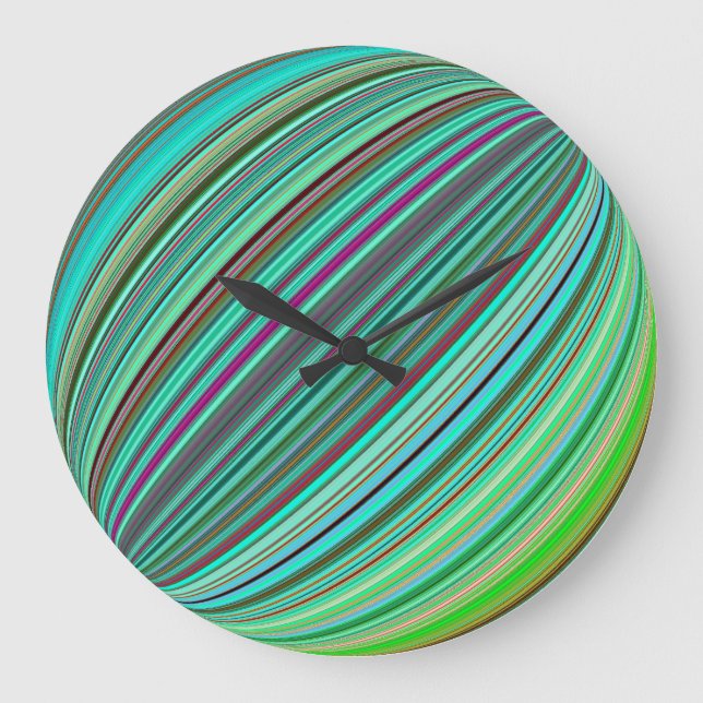 Ball Color Colour Optical Illusion Rainbow Large Clock (Front)