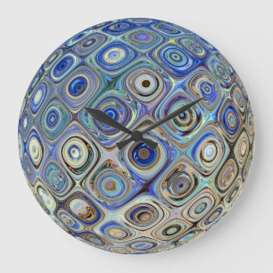 Ball Colour Colour Illusion Rainbow Blue Green Gol Large Clock