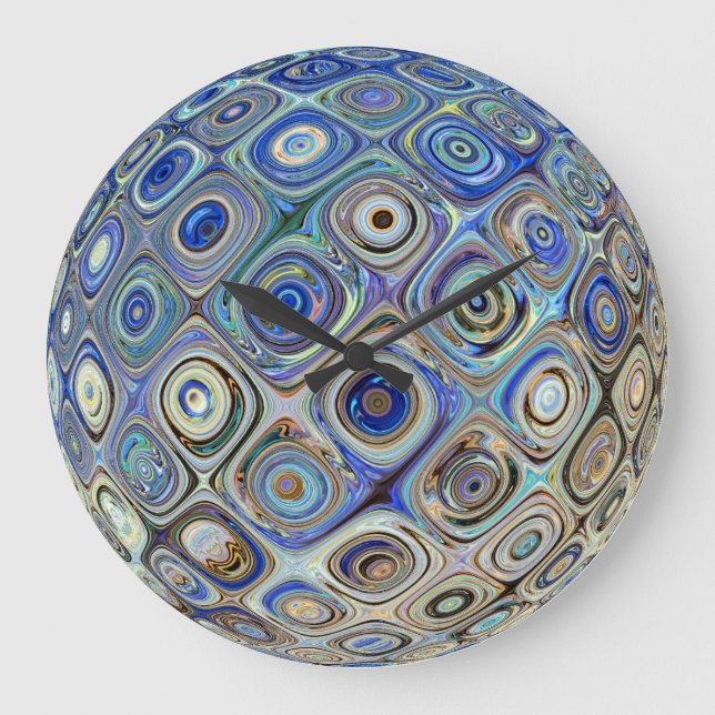 Ball Colour Colour Illusion Rainbow Blue Green Gol Large Clock (Front)