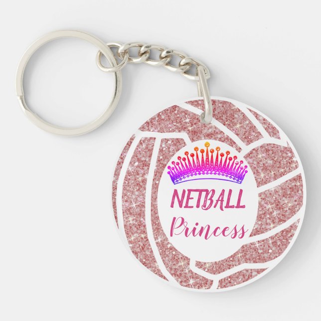Ball Design Netball Princess Key Ring (Front)