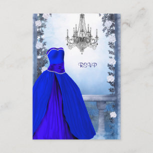 Ball Gown Royal Navy Blue Rose Quinceanera RSVP
