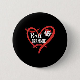 Ball Grammie Baseball Soccer Player Heart Love 6 Cm Round Badge
