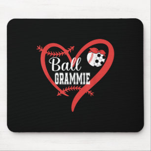 Ball Grammie Baseball Soccer Player Heart Love Mouse Mat