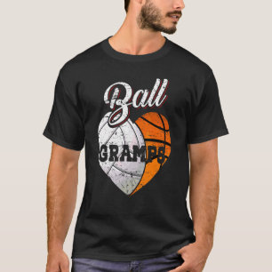 Ball Gramps Volleyball Basketball Heart T-Shirt