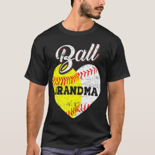 Ball Grandma Baseball Softball Heart  T-Shirt