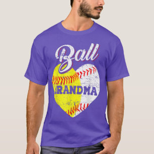 Ball Grandma Baseball Softball Heart T-Shirt