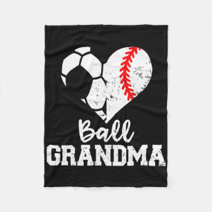 Ball Grandma Funny Soccer Baseball Grandma Fleece Blanket