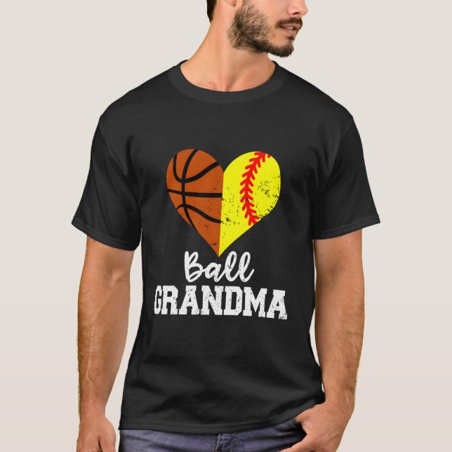 Ball Grandma Funny Softball Basketball Grandma T-Shirt (Front)
