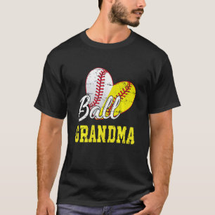 Ball Grandma Softball Baseball Women Mothers Day T-Shirt