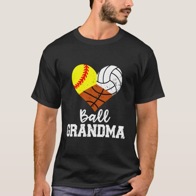 Ball Grandma Softball Volleyball Basketball T-Shirt (Front)