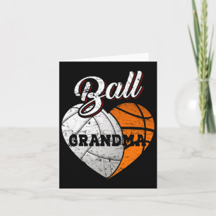 Ball Grandma Volleyball Basketball Heart  Card