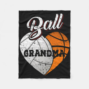 Ball Grandma Volleyball Basketball Heart Fleece Blanket