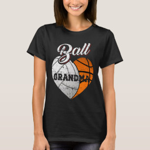 Ball Grandma Volleyball Basketball Heart T-Shirt