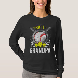 Ball Grandpa Baseball Lover Grandpa Father's Day T-Shirt