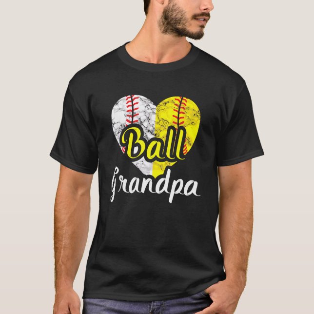 Ball Grandpa Baseball Softball Sports Grandfather T-Shirt (Front)