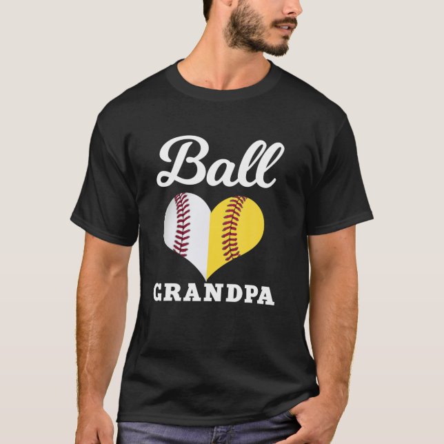 Ball Grandpa Baseball Softball USA Sports Grandfat T-Shirt (Front)
