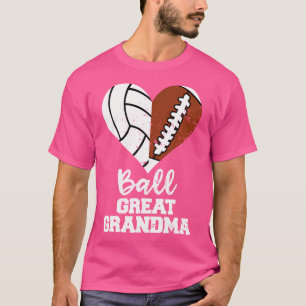 Ball Great Grandma Heart Funny Football Volleyball T-Shirt