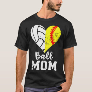 Ball Heart Funny Softball Volleyball baller T-Shirt