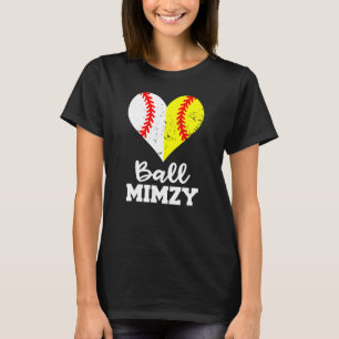 Ball Mimzy Heart Baseball Softball Mimzy T-Shirt