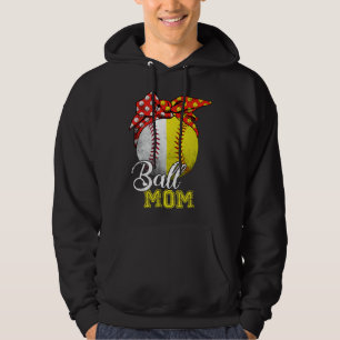 Ball Mom Softball Baseball For Women Mothers Day Hoodie