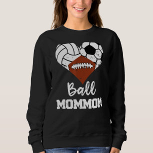 Ball Mommom Heart  Volleyball Soccer Football Mum  Sweatshirt
