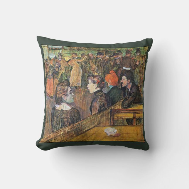 Ball ~ Moulin de la Galette ~1899 Toulouse-Lautrec Cushion (Front)