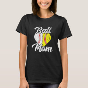 Ball Mum Baseball Softball Mama Team Sports T-Shirt