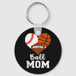 Ball Mum Funny Baseball Football Basketball Mum  Key Ring