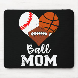 Ball Mum Funny Baseball Football Basketball Mum Mouse Mat