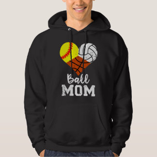 Ball Mum Funny Softball Volleyball Basketball Mum Hoodie